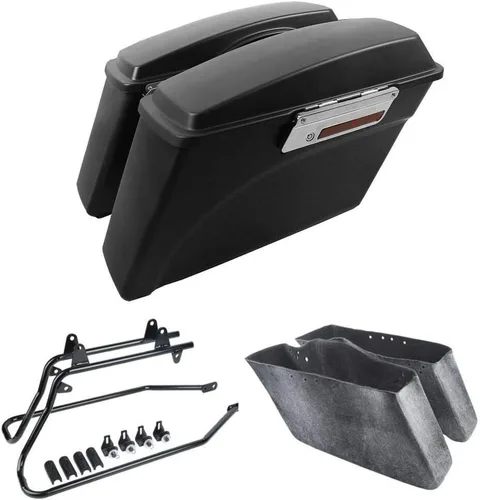 Miniatura 47 de Kit de soporte de conversión para alforjas extendidas de 4" TCMT, compatible con Harley Heritage Softail Fatboy FLSTF Breakout 1984-2017, negro