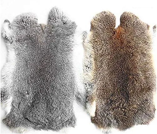Miniatura 5 de Seek4comfortable Piel de conejo curtida natural, piel de conejo artesanal, piel de calidad para coser (gris cian, paquete de 3)