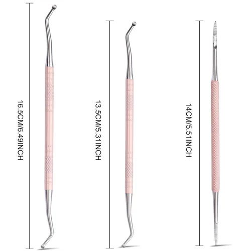 Miniatura 5 de Teenitor Herramientas de pedicura para pies, lima y levantadores de uñas, kit de eliminación de uñas encarnadas para aliviar el dolor (rosa)