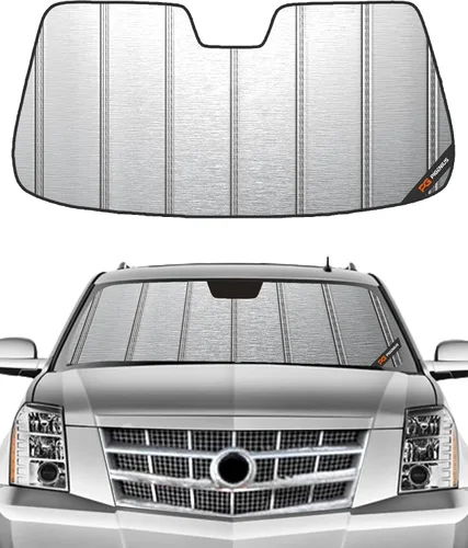 Miniatura 8 de Pigenius Parasol de parabrisas para Cadillac/Chevy/GMC Escalade Suburban Tahoe Yukon 2015-2020, acabado plateado metálico