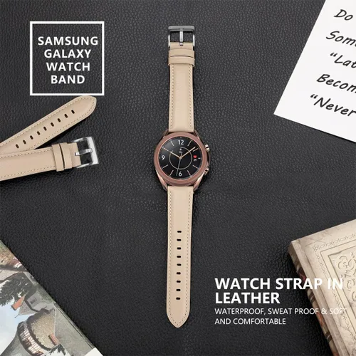 Miniatura 7 de Correas de cuero genuino compatibles con Galaxy Watch 3 de 1.61 pulgadas/1.77 pulgadas, correa de liberación rápida para Galaxy Watch 1.654 in/Watch