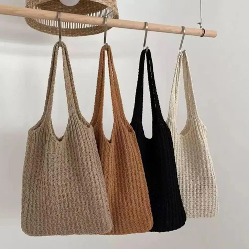 Miniatura 4 de Bolso de ganchillo de la compra de gran capacidad tejido hueco bolso de punto