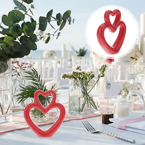 Miniatura 9 de Abaodam Figura de corazón de boda, adorno de corazón de cerámica, decoración romántica para estante de escritorio, hogar, oficina, aniversario