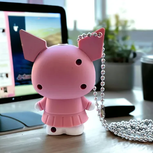 Miniatura 4 de NIVEK Kuromi Y2K Encendedor Llama 3D Llavero Japonés Jester Personaje Kawaii Encendedores Frescos Recargables (corbata rosa)