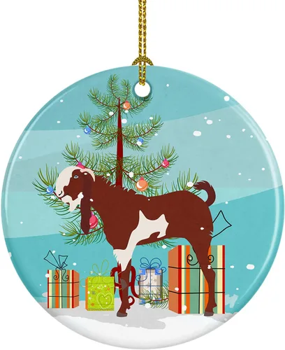Miniatura 11 de Caroline's Treasures Adorno de cerámica de Navidad pintado o de codorniz chino, decoración colgante de árbol de Navidad verde azulado para el hogar