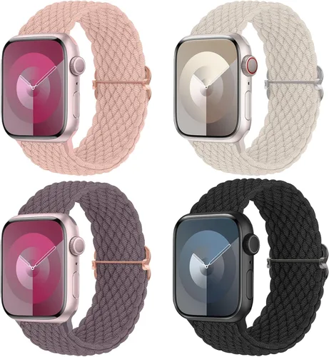 Miniatura 20 de Delidigi Correas elásticas compatibles para Apple Watch de 40 mm, 38 mm, 41 mm, 42 mm, 44 mm, 45 mm, 46 mm, 49 mm, correas de nailon trenzadas