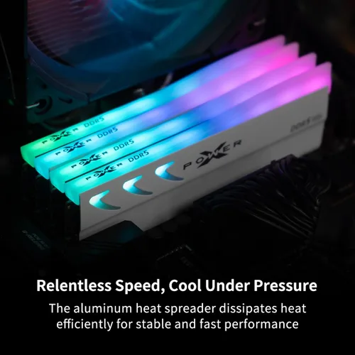 Miniatura 6 de Silicon Power Storm RGB DDR5 6000MT/s (PC5-48000) CL28 32GB (16GBx2) Paquete dual de escritorio de 1.4 V sin búfer DIMM SP032GXLWU60DFDK