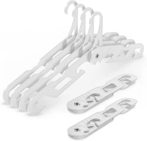 Miniatura 9 de Perchas de viaje de alta calidad, perchas plegables portátiles, súper rodamiento plegable, estante de secado de ropa plegable para viajes, uso en 3