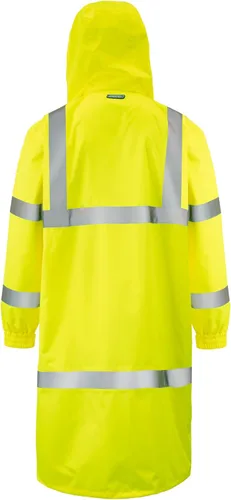 Miniatura 3 de JORESTECH Capa de lluvia de seguridad de alta visibilidad Lima/Amarillo Clase 3 con cinta reflectante de 2 pulgadas, cumple con ANSI/ISEA