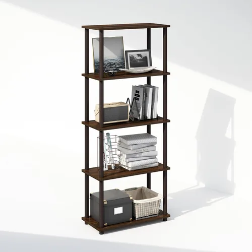 Miniatura 33 de Furinno Turn-N-Tube Estantes de almacenamiento, estante esquinero de 4 niveles, estante de exhibición de montaje sin herramientas, estantería
