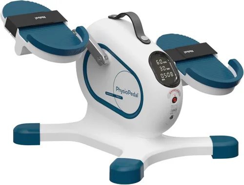 Nobol PhysioPedal® Bicicleta estática motorizada debajo del escritorio para personas mayores y adultos - Ejercitador de pedal eléctrico con control