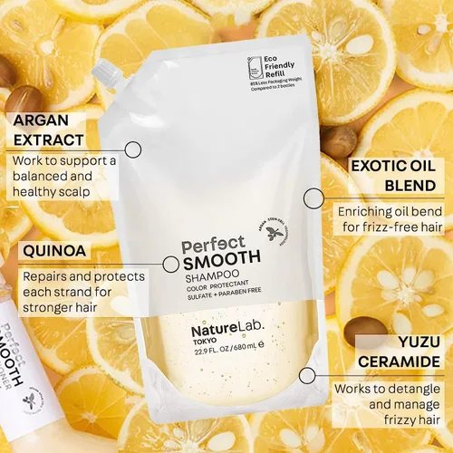 Miniatura 2 de NatureLab.TOKYO Perfect Smooth Shampoo & Conditioner Duo – Champú y acondicionador japonés para cabello seco y encrespado – Calma el cuero cabelludo