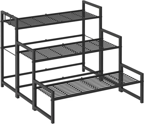 Miniatura 10 de Soporte para plantas de 3 niveles semicircular, estante organizador de macetas de flores de un cuarto redondo, soporte de exhibición de plantas al