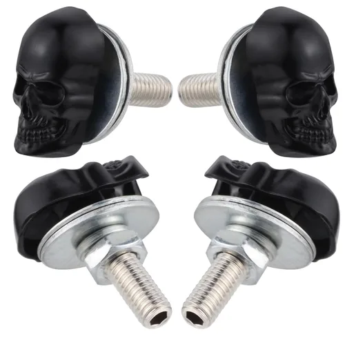 Miniatura 5 de Tornillos de placa de matrícula de calavera para automóvil, tornillos para marco de motocicleta, kit de tuercas para vehículos, motocicletas