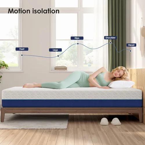 Miniatura 5 de Colchón Twin de 6 pulgadas para niños, litera o cama alta, colchón de espuma viscoelástica para alivio de presión, colchón con infusión de gel