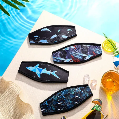 Miniatura 6 de Hungdao 6 piezas de correa de máscara de buceo, cubierta de neopreno, correa para gafas de buceo y esnórquel
