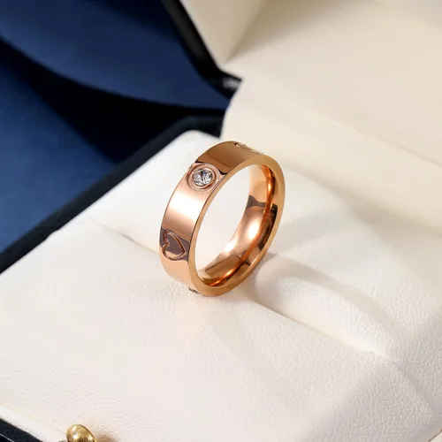 Miniatura 4 de 3PCS Love Friendship Rings for Women Girl 18K Gold Silver Rose Plated Cubic Zirconia Titanium Steel Promise Ring Wedding Band Jewelry Birthday Gifts
