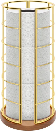 Miniatura 17 de NearMoon Soporte organizador de papel higiénico, almacenamiento de 3 rollos de papel higiénico, accesorio de baño de metal, soporte de rollo Dorado