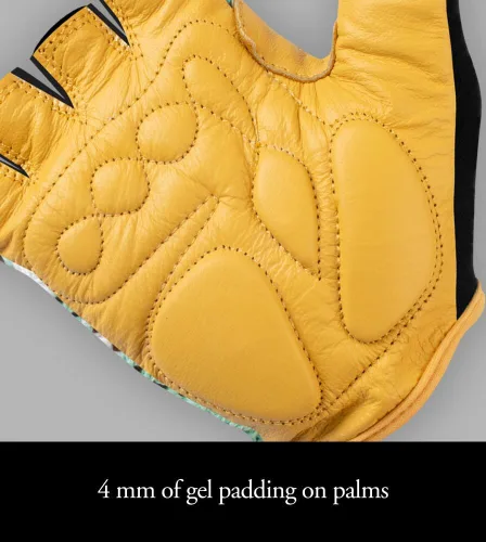 Miniatura 5 de AEROTECHDESIGNS Guantes de ciclismo de ganchillo Palmas acolchadas de gel extra gruesas Cuero natural y algodón