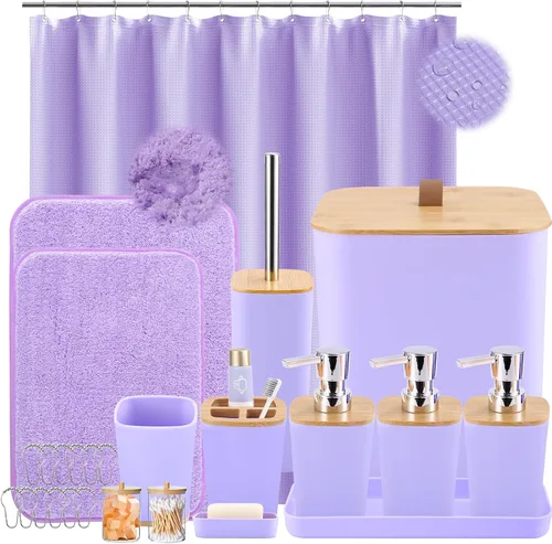 Miniatura 14 de XLHOMO Juego de 10 accesorios de baño color negro, juego de accesorios de baño de lujo con basura, cepillo de inodoro y 2 dispensadores de jabón