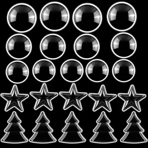 Miniatura 12 de Juego de 21 troqueles de círculo, estrella, árbol de Navidad para manualidades de papel, manualidades, troqueles de corte de metal, para 21