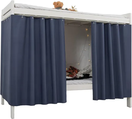 Miniatura 12 de Cortinas Opacas de Servicio Pesado para Litera Inferior, Toldo de Privacidad Tamaño Twin para Casa/Dormitorio Universitario, 1 Panel, Beige