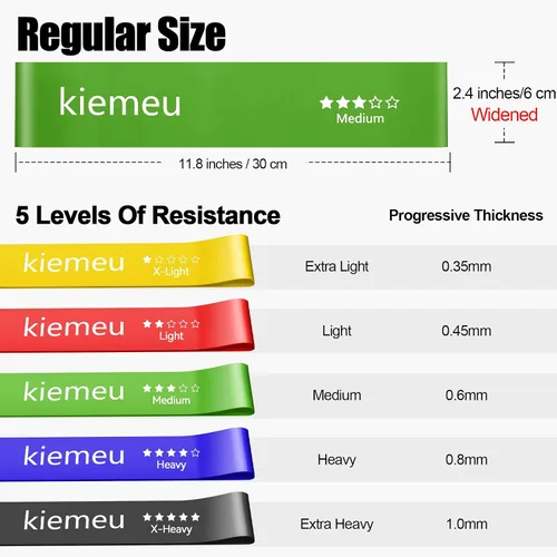 Miniatura 3 de Bandas de resistencia de látex mini bucle para entrenar piernas, versión de 2.4 in de ancho Elastic Stretch Bands For Exercise Loop Bands, Rubber