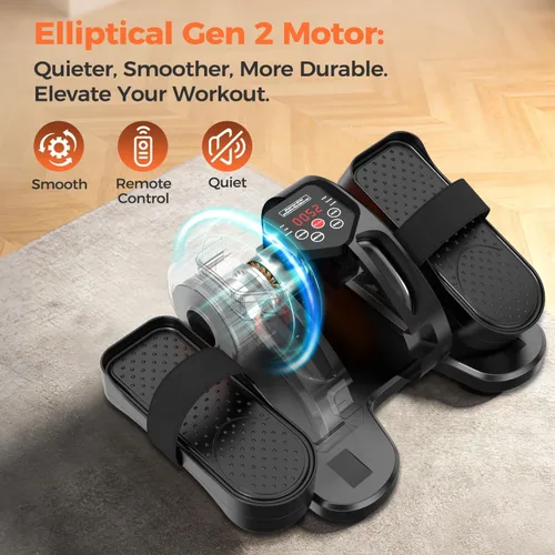 Miniatura 2 de ESL - Elíptica para debajo del escritorio, ejercitador de piernas portátil con correa de pedal para personas mayores, elíptica sentada compacta