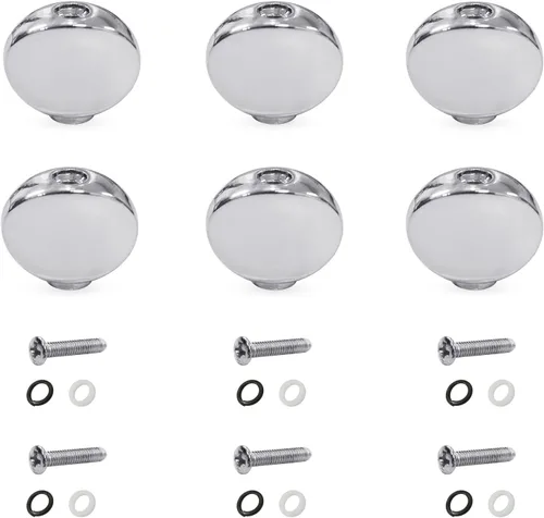 Miniatura 13 de MAXCHEER 6 piezas de metal grande forma cuadrada guitarra afinación clavija afinadores cabeza máquina reemplazos botones perilla mango punta (negro)