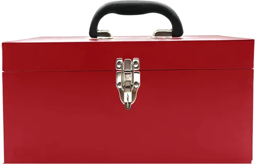 Miniatura 8 de Caja de herramientas metálica portátil de 16" de gran tamaño, caja de herramientas de 18-galga, caja de aparejos de pesca, organizador de cajones