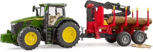 Miniatura 5 de Bruder 09829 John Deere 7R 350 con remolque forestal y 4 troncos