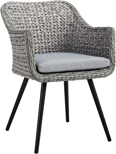 Miniatura 13 de Modway EEI-3176-GRY-GRY-SET - Sillón Endeavor de mimbre para patio al aire libre, 2 sillones, gris