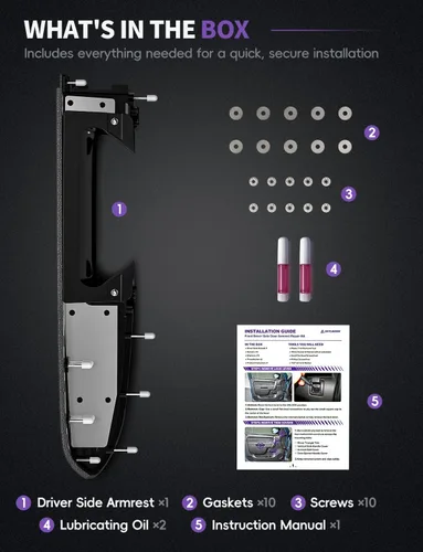 Miniatura 8 de 22818465 Kit de reparación de reposabrazos de puerta delantera izquierda del lado del conductor para Chevy Silverado/GMC Sierra 1500/2500HD/3500HD