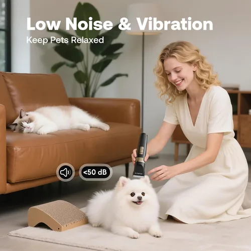 Miniatura 4 de HEAPETS Cortapelos para perros para aseo, bajo ruido, eléctrico silencioso, peine ajustable, cortapelo recargable inalámbrico para perros, gatos