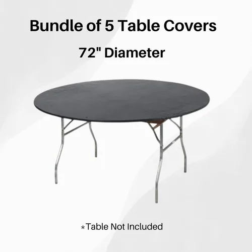 Miniatura 2 de Kwik-Covers Mantel redondo de plástico ajustable de 72 pulgadas, paquete de 5 (negro)