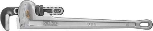 Miniatura 10 de RIDGID 31105 Llave de tubo recta de aluminio modelo 824, llave de fontanería de 24 pulgadas, gris