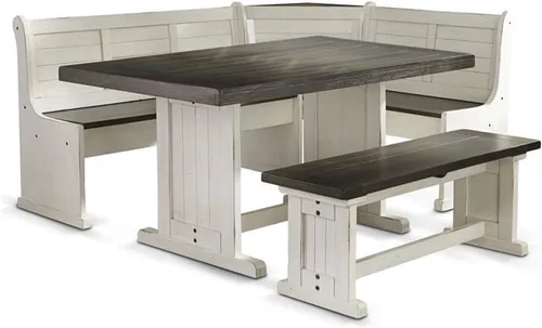 Miniatura 8 de Sunny Designs Juego de rincón de desayuno de madera maciza (gris alpino)