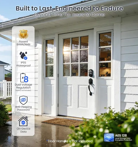 Miniatura 9 de Veise VE012W - Cerradura inteligente de huellas dactilares WiFi integrada, control remoto de aplicación, compatible con Alexa y Google Assistant