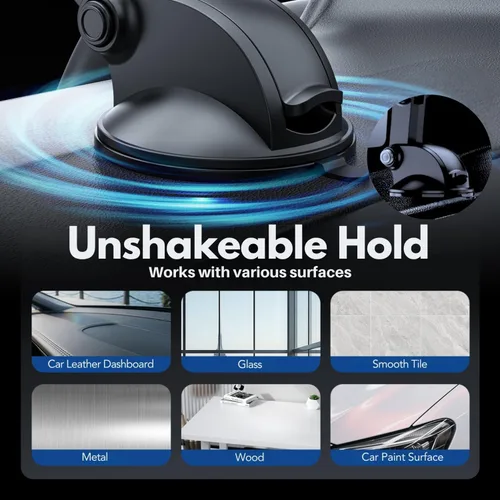 Miniatura 7 de Soporte para tablet para parabrisas de tablero de automóvil, se adapta a dispositivos de 4.5 a 7.25 pulgadas Montaje flexible en salpicadero