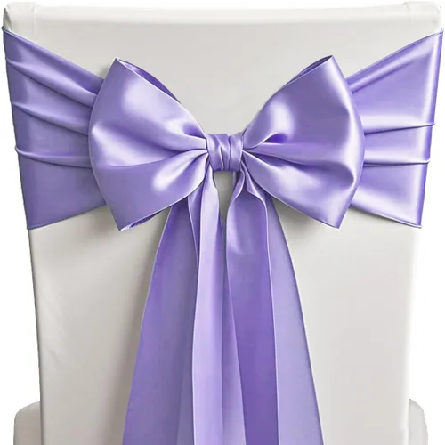 Miniatura 18 de 50 Bandas y Lazos de Satén Azul Bebé para Sillas para Decoración de Bodas, Fiestas de Cumpleaños y Fiestas - Cintas de 7x108 Pulgadas, Lazos