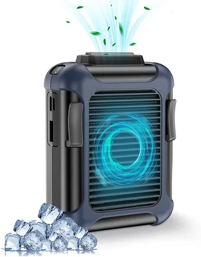 Ventilador de cinturón personal con clip en la cintura, ventilador de refrigeración portátil y ventilador de collar USB para viajes al aire libre,