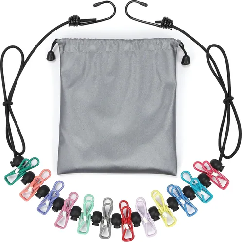 Tendedero de viaje portátil retráctil con 12 clips, estante de secado de ropa para interiores y exteriores para hotel, crucero, accesorios de camping