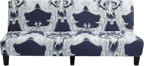 Miniatura 14 de MIFXIN Funda elástica para sofá cama sin brazos, funda de elastano para futón, plegable, sin reposabrazos, protector de muebles para sofá cama