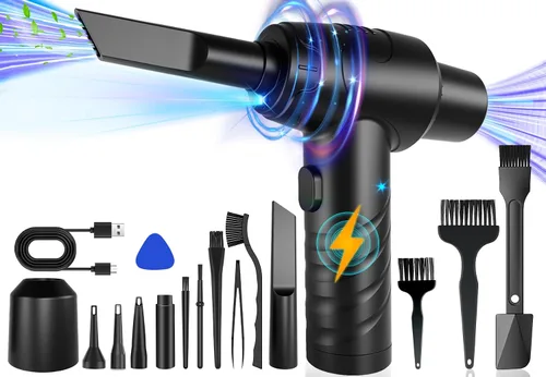 Aspirador y aspirador de aire comprimido de 110000 RPM 2 en 1 con batería recargable de 7800 mAh y motor de 80 W, aspirador eléctrico de succión de