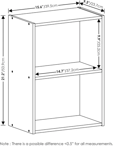 Miniatura 3 de Furinno Luder - Estantería para libros, 2 niveles, color blanco