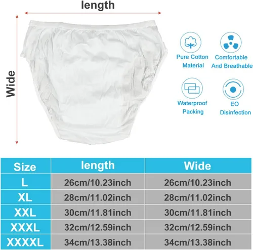 Miniatura 4 de KESYOO Calzoncillos desechables para hombre, 5 piezas, ropa interior de algodón para viajes, al aire libre, talla XL, para hombre