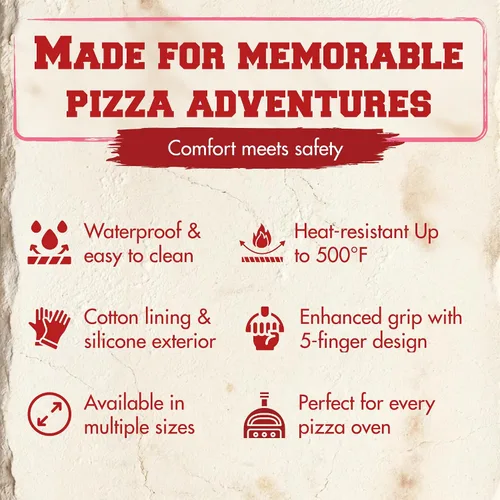 Miniatura 5 de KITCHEN PERFECTION Guantes de silicona para horno de pizza, guantes extremadamente resistentes al calor para hornos de pizza al aire libre e