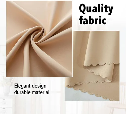 Miniatura 7 de indistar Cortinas Oscuras para el Hogar de Doble Capa con Capa Sólida y Transparente, Par de Paneles de Cortina con Ojales en la Parte Superior, 52