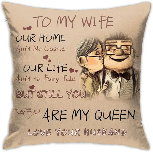 Miniatura 8 de Fundas de almohada de regalo para marido de parte de la esposa, fundas de almohada de Carl y Ellie, fundas de almohada de amor, para aniversario