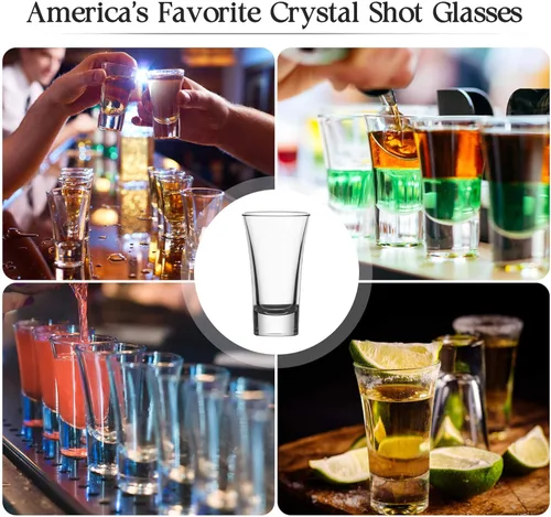 Miniatura 4 de Paquete de 18 vasos de chupito, base pesada de 2 onzas para whisky, tequila, vodka, espresso, vasos duraderos para el hogar, bares y fiestas